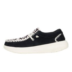 Wendy Comf Suede Crochet - Black/Multi