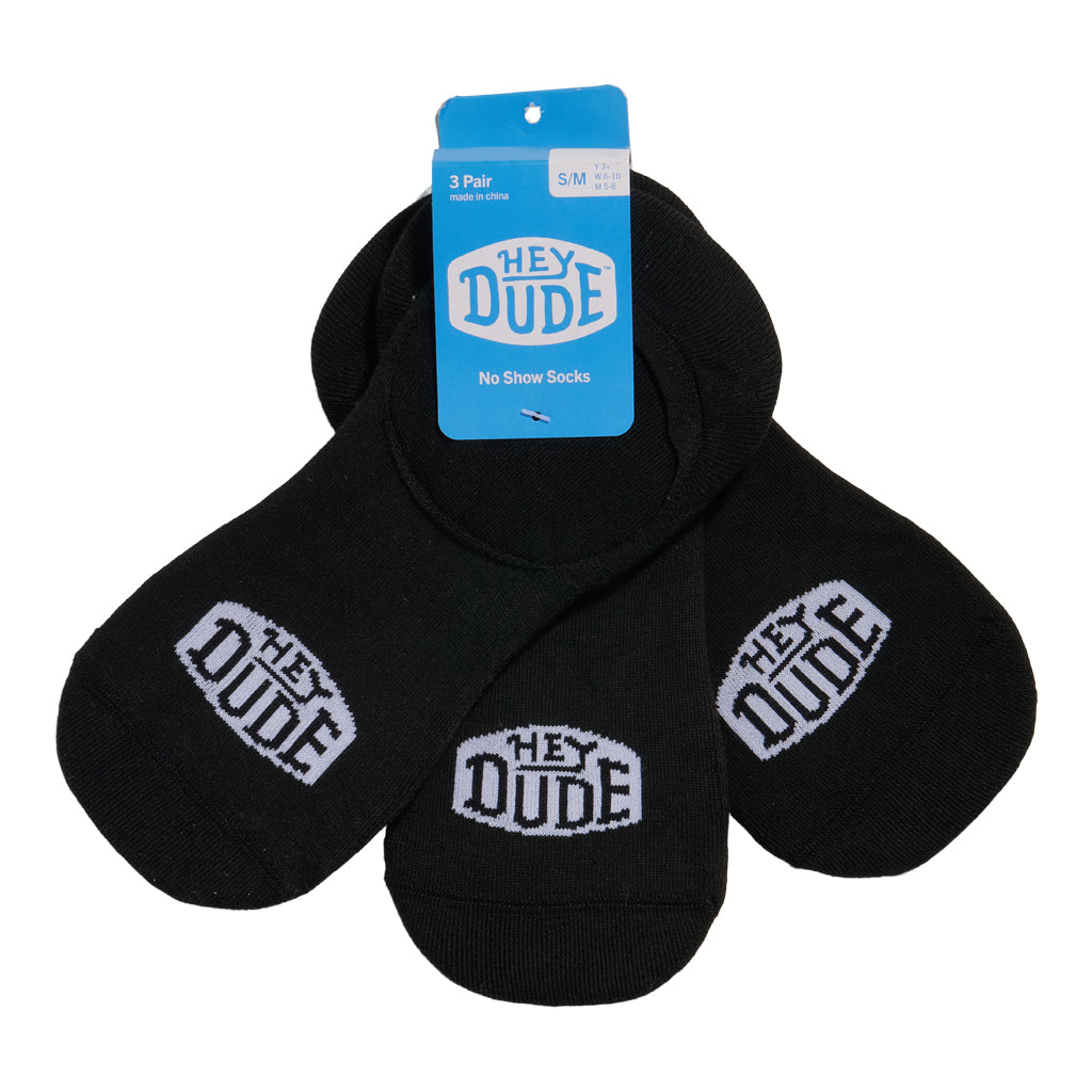 HEYDUDE No Show Sock 3 Pack - Black - Image 2