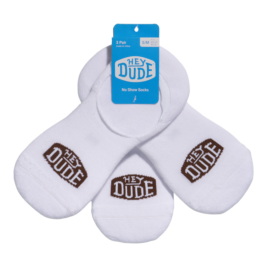 HEYDUDE No Show Sock 3 Pack - White - Image 2