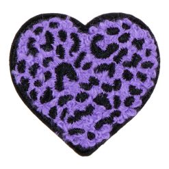 Purple Cheetah Heart Patch - Purple/Multi